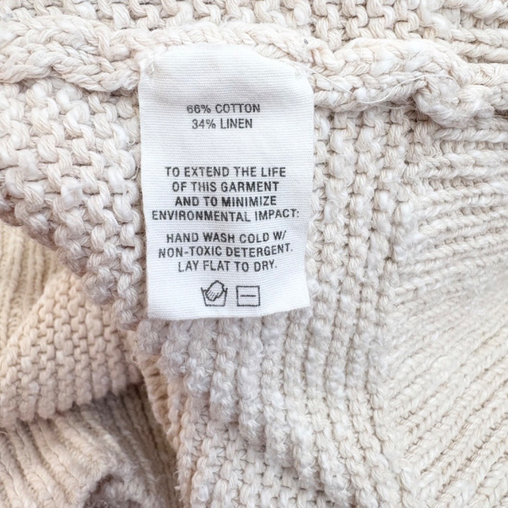 Alex Mill - Marni Cable Knit Cardigan Sweater Womens S Cotton/Linen Beige FLAW‎ - Picture 4 of 14